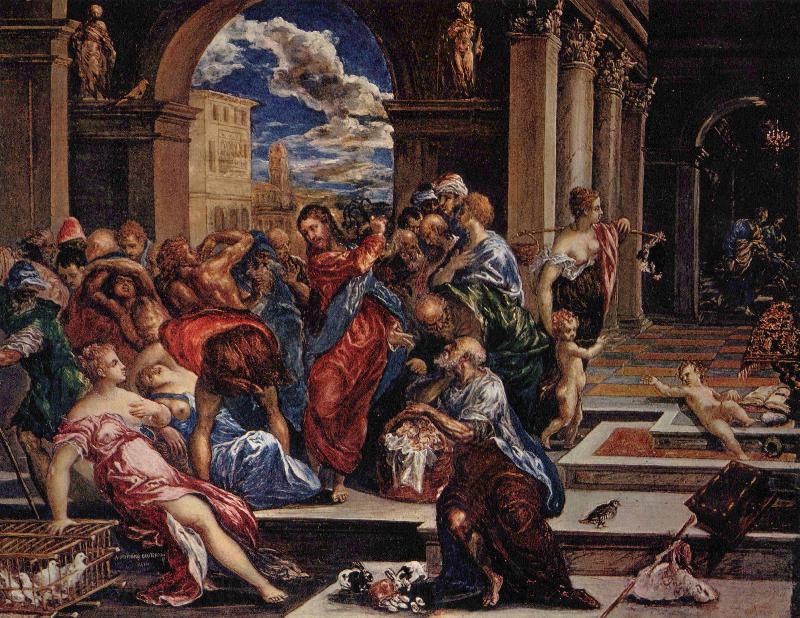 El Greco Christ Driving the Money Changers from the Temple Spain oil painting art